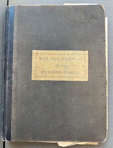Cover of a handwritten Sunday School attendance ledger from Mabel Methodist Episcopal Church.