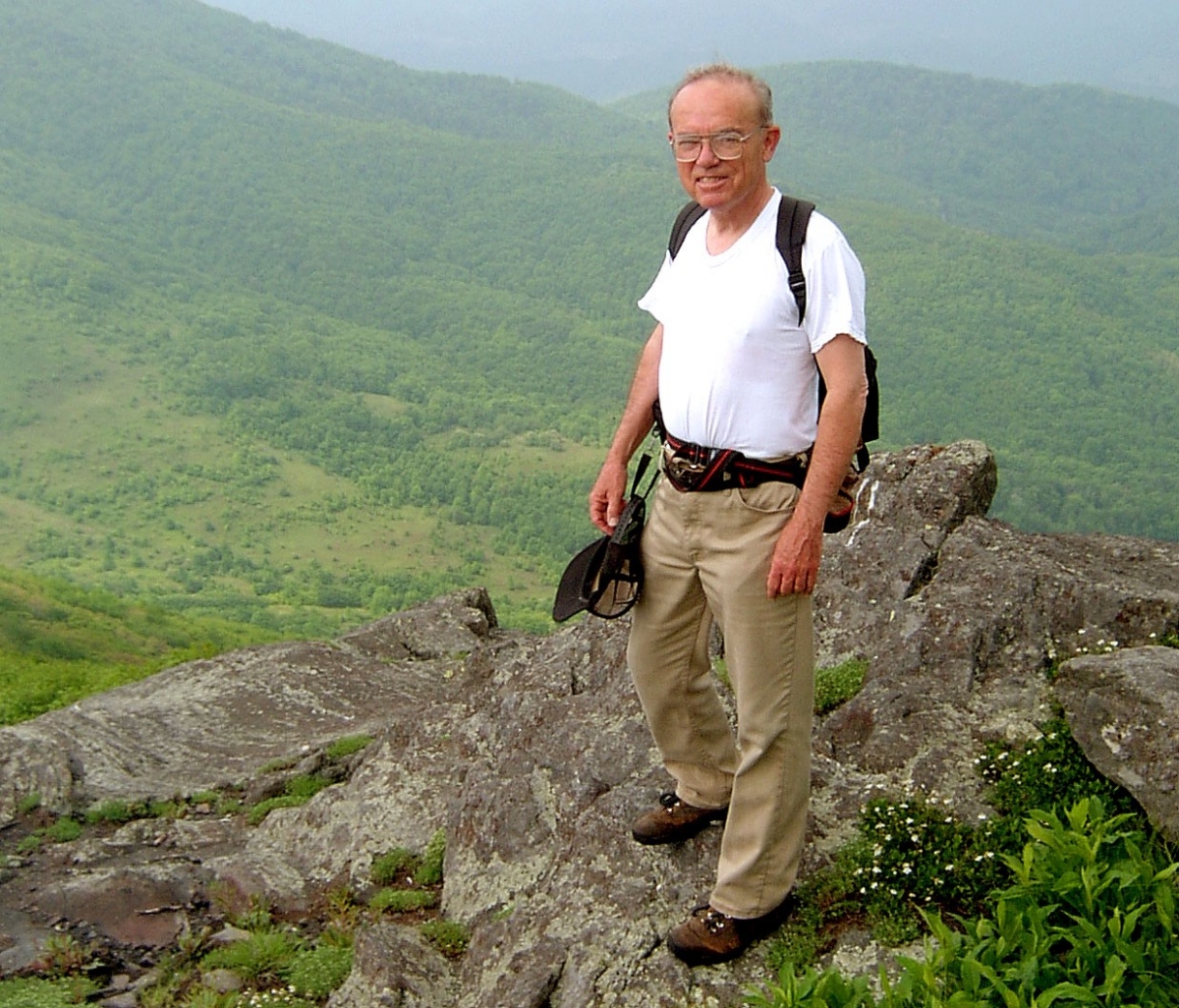 William Bake hiking the Boundary Mountains in 2004