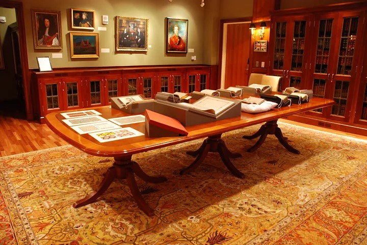 Book exhibit in the Rhinehart Room