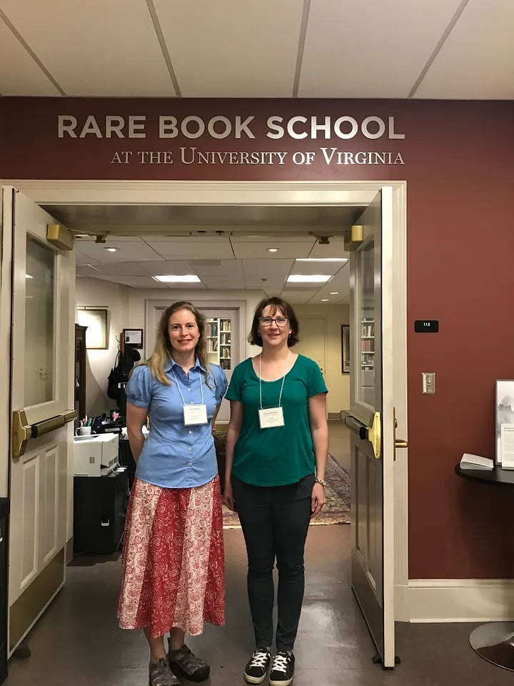 Greta Browning and Shannon McCluney at Rare Book School