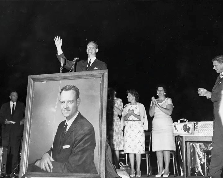 James Broyhill at campaign rally, 1964