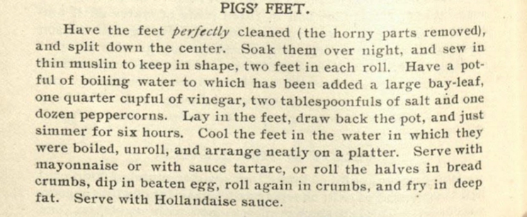 recipe for Pigs' Feet