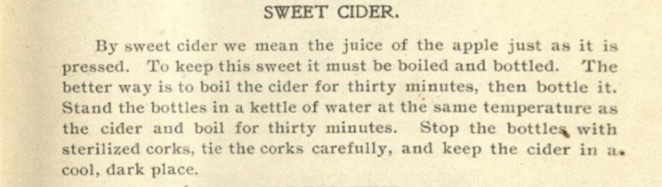 recipe for Sweet Cider