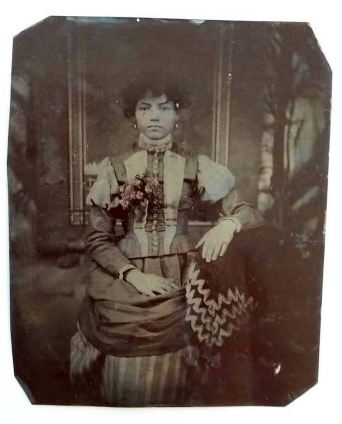 Photo caption: Tintype of Lillie Bell Shull Dougherty, undated.
