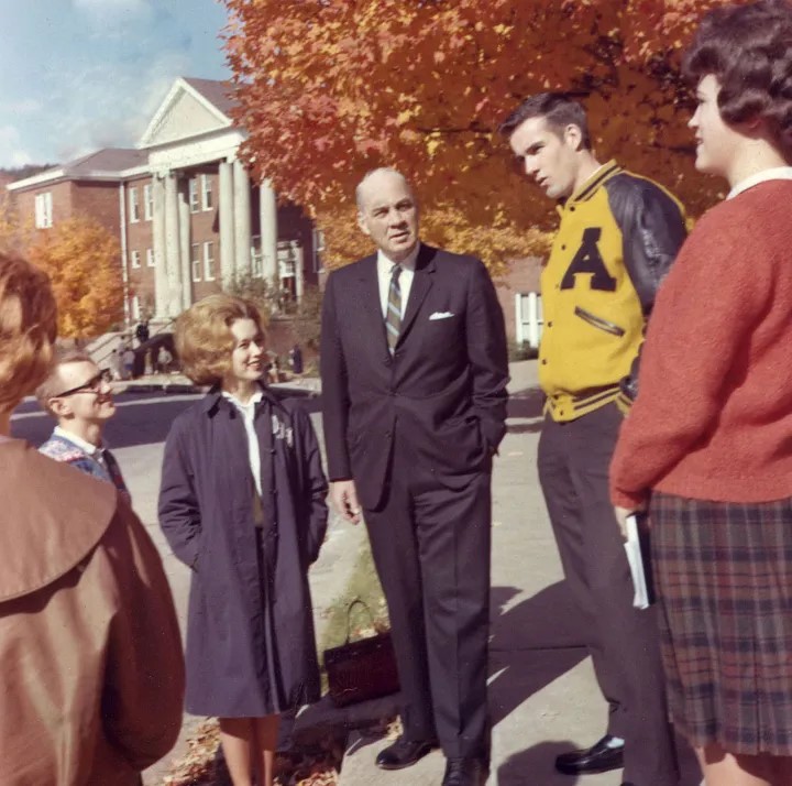 President William Howard Plemmons with students