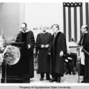 Doc Watson being hooded at the 1973 Spring Commencement