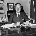 Congressman James Broyhill at his desk