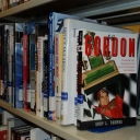 A selection of books available for check-out from the Stock Car Racing Collection.