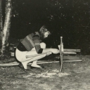 Girl starting a fire, Camp Yonahlossee