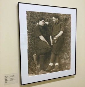 Photograph of Don Horton and Oscar Joines of the Appalachian Training School baseball team, 1913.  Part of the University Archives Photograph Collection (UA.36).