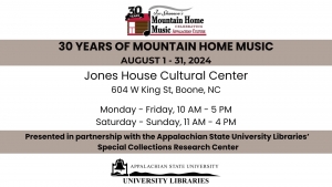 Poster for the Mountain Home Music exhibit