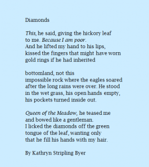 Diamonds by Kathryn Stripling Byer