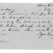 Cherokee Nation Treasury Warrant for Payment of Teacher from the John Ross Collection