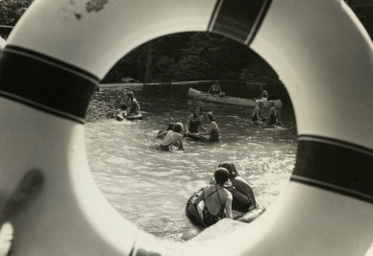 Water activities photographed through a life preserver