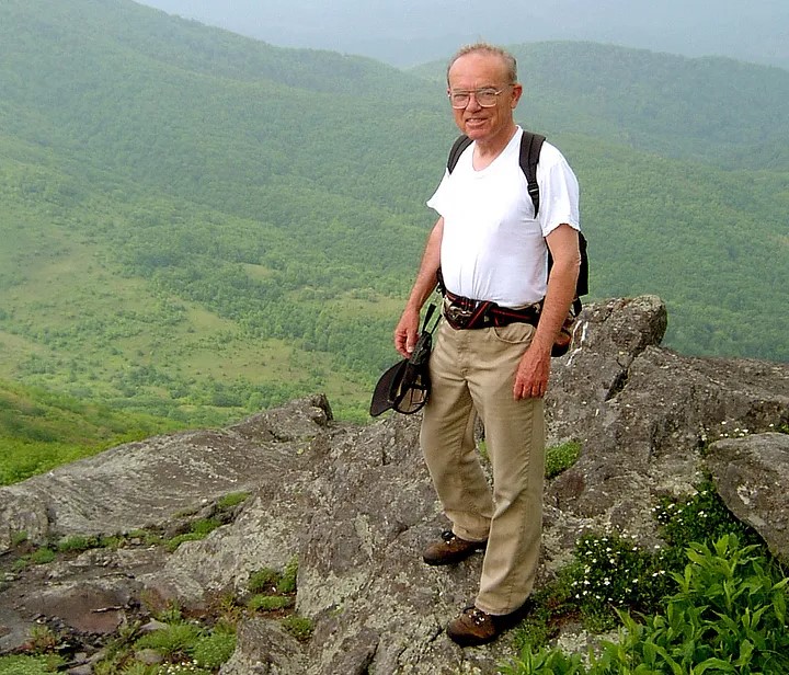 William Bake hiking the Boundary Mountains, 2004